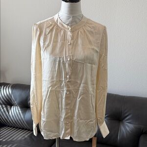 Cream Button-Up Blouse